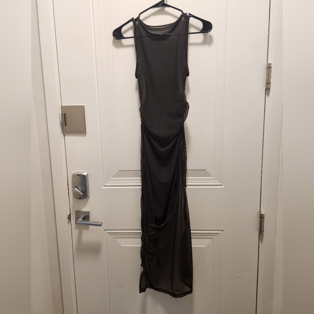Black Mesh Coverup Dress
